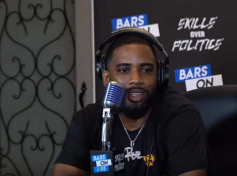 TDE representative Reason spits a fire freestyle on the Bars On I-95 show.